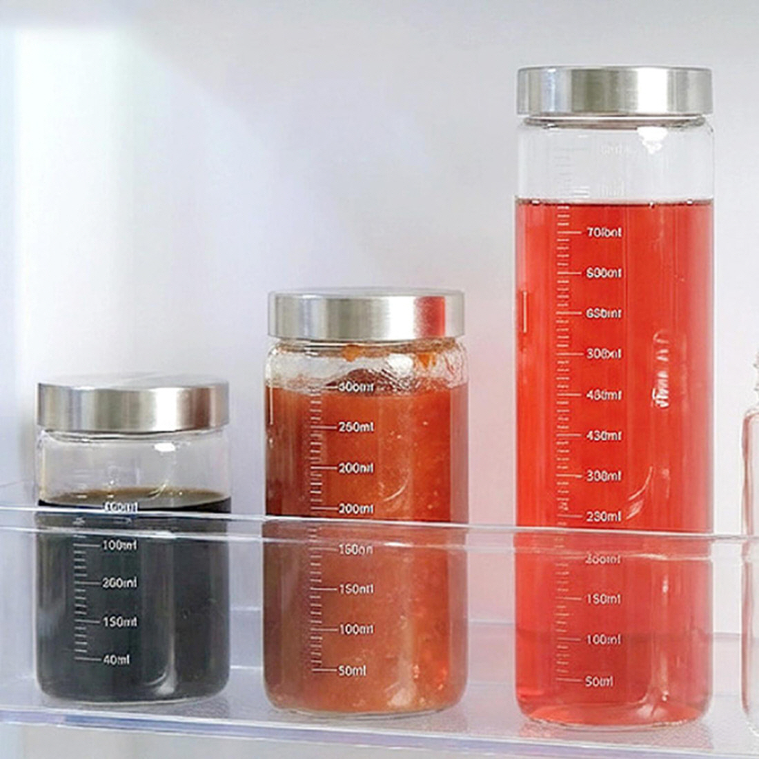 눈금 밀폐 내열유리병 커피 원두보관통 캡슐보관 이유식 파스타병 소분 용기 200ml, 1개 - 상세 이미지 3