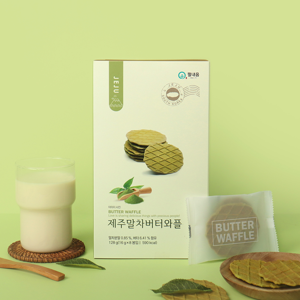 제주 말차 버터와플 8개입 제주도기념품 녹차 과자 - 상세 이미지 4