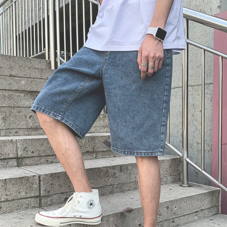 청반바지 데님팬츠 워싱진 와이드핏 INSUM09 - 상품 이미지