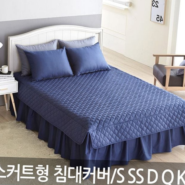 사계절 면 침대 커버 일체형 싱글 침대 커버 매트 누빔 - 상품 이미지