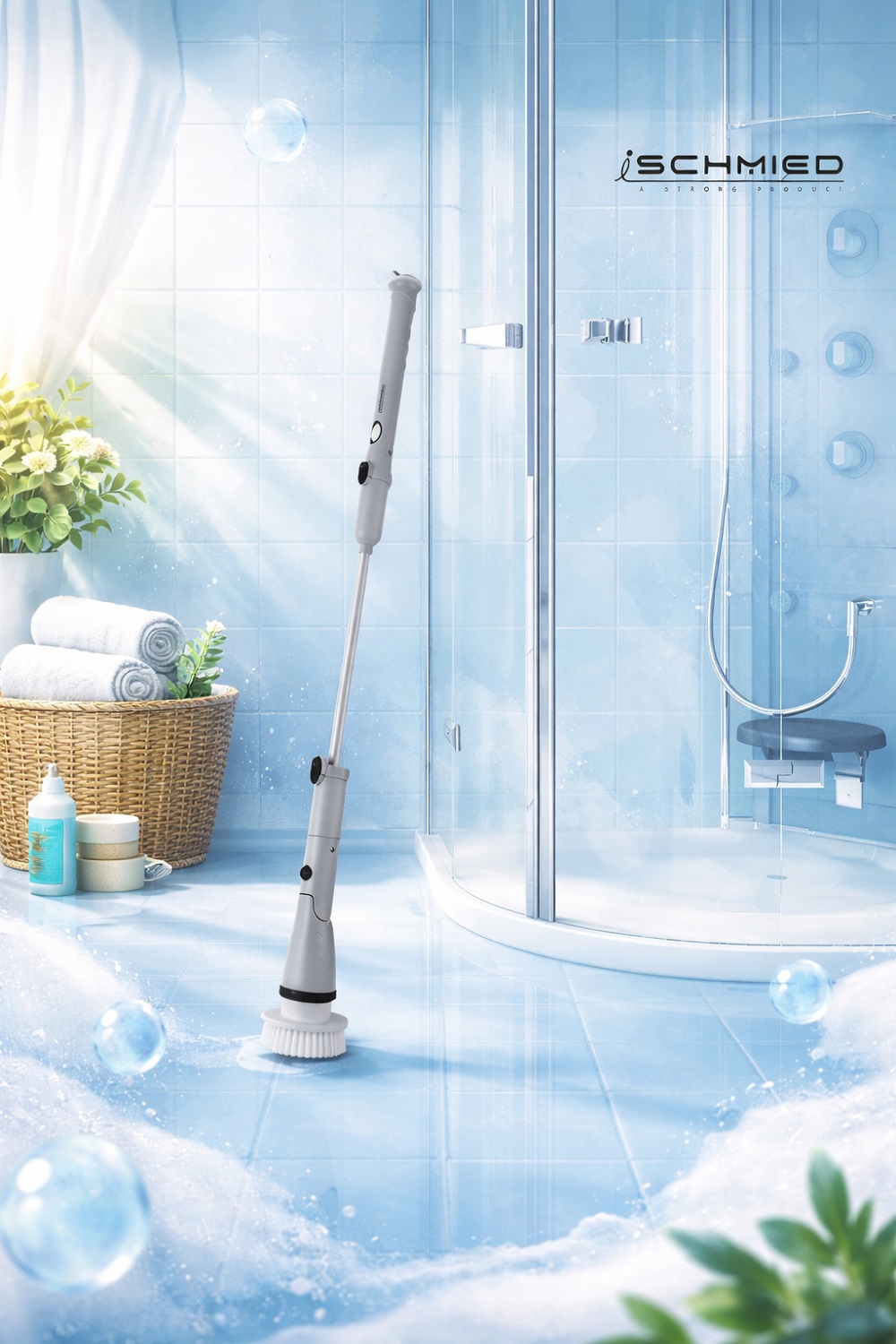 화장실 욕실 바닥 무선 전동 청소솔 자동 청소기 아이슈미드 SC-BC-1000A 제품 이미지