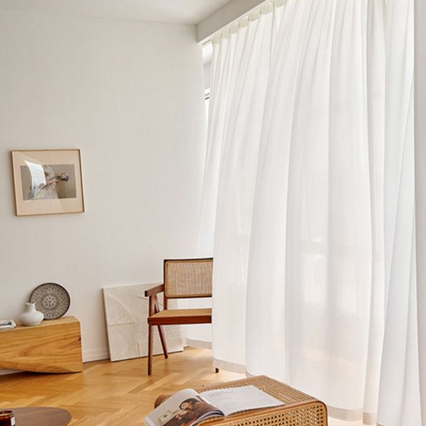 도톰 쉬폰 커튼 화이트 거실 커튼 속커튼 침실 인테리어 방지