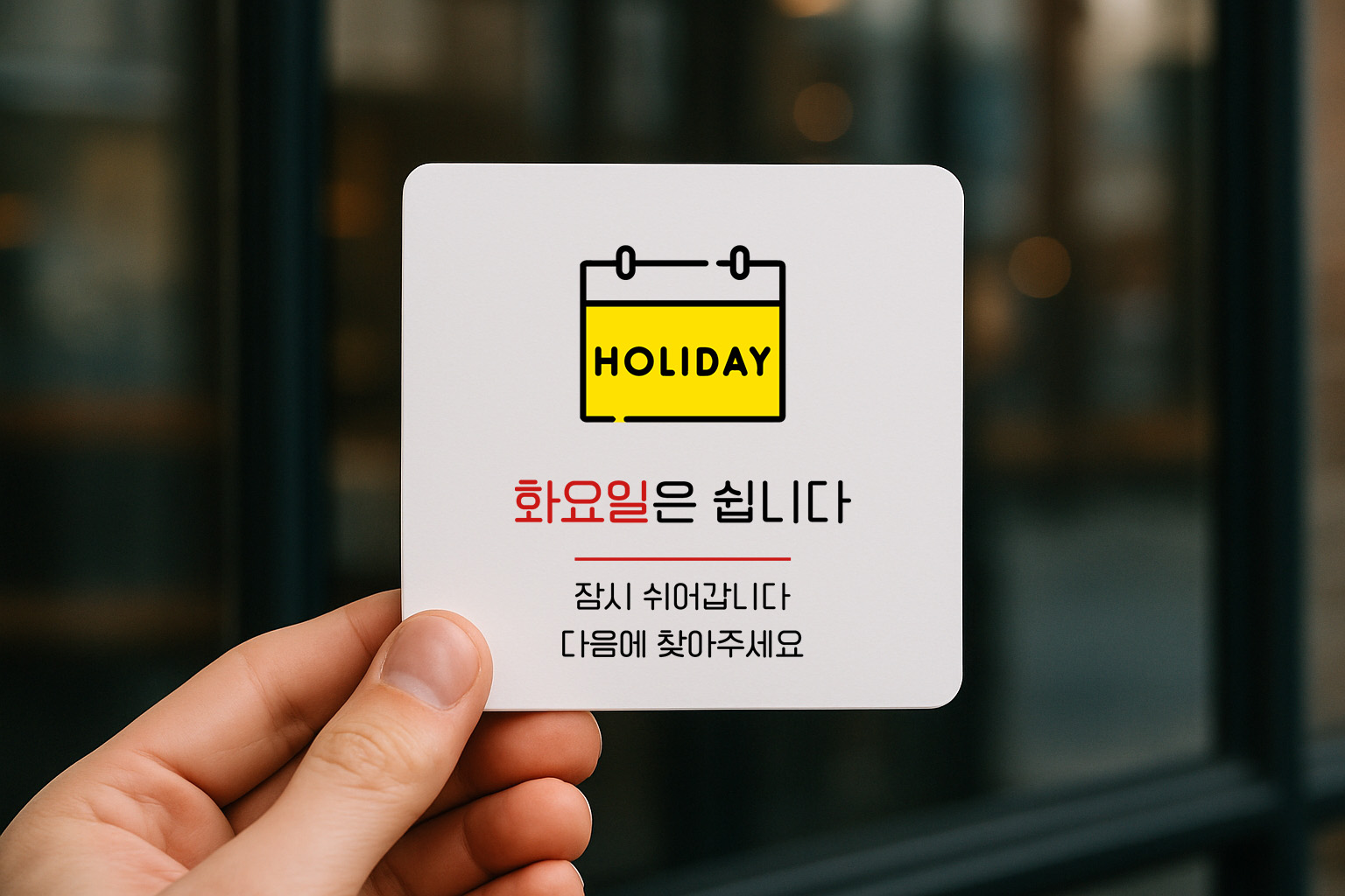 정기 휴무 화요일은 쉽니다 표지판 안내판 075 100x100 - 상품 이미지