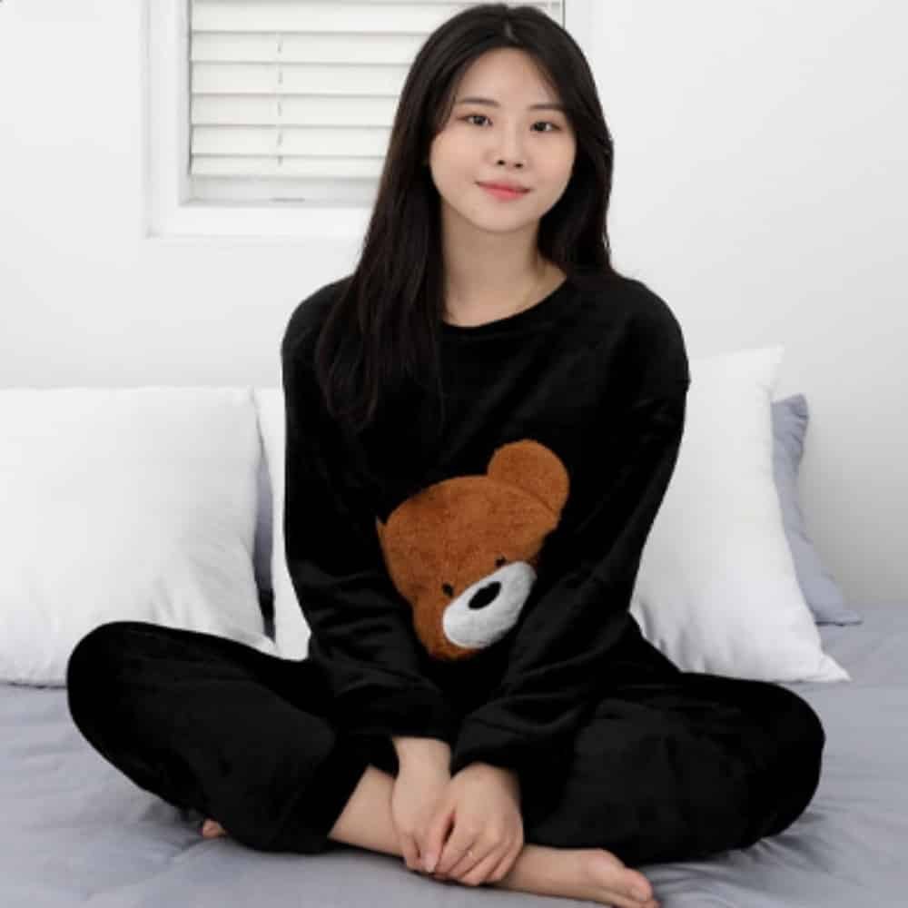 여자홈웨어 집에서입는옷 극세사 수면 잠옷 - 상품 이미지
