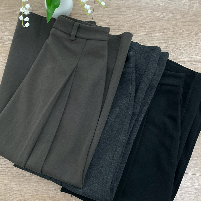 도톰 포근 벨트set 페미닌 베이직 플리츠 사이드집업 롱스커트  롱치마 3color - 상세 이미지 3