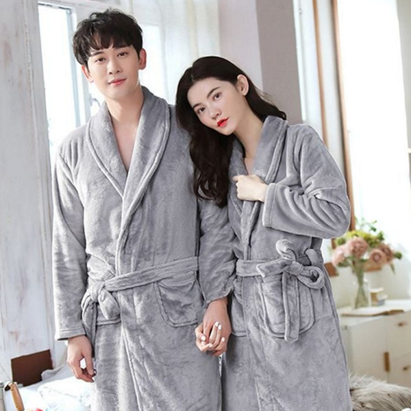 도톰 겨울 샤워 가운 부드러운 극세사 목욕 가운 커플 호텔 - 메인 이미지