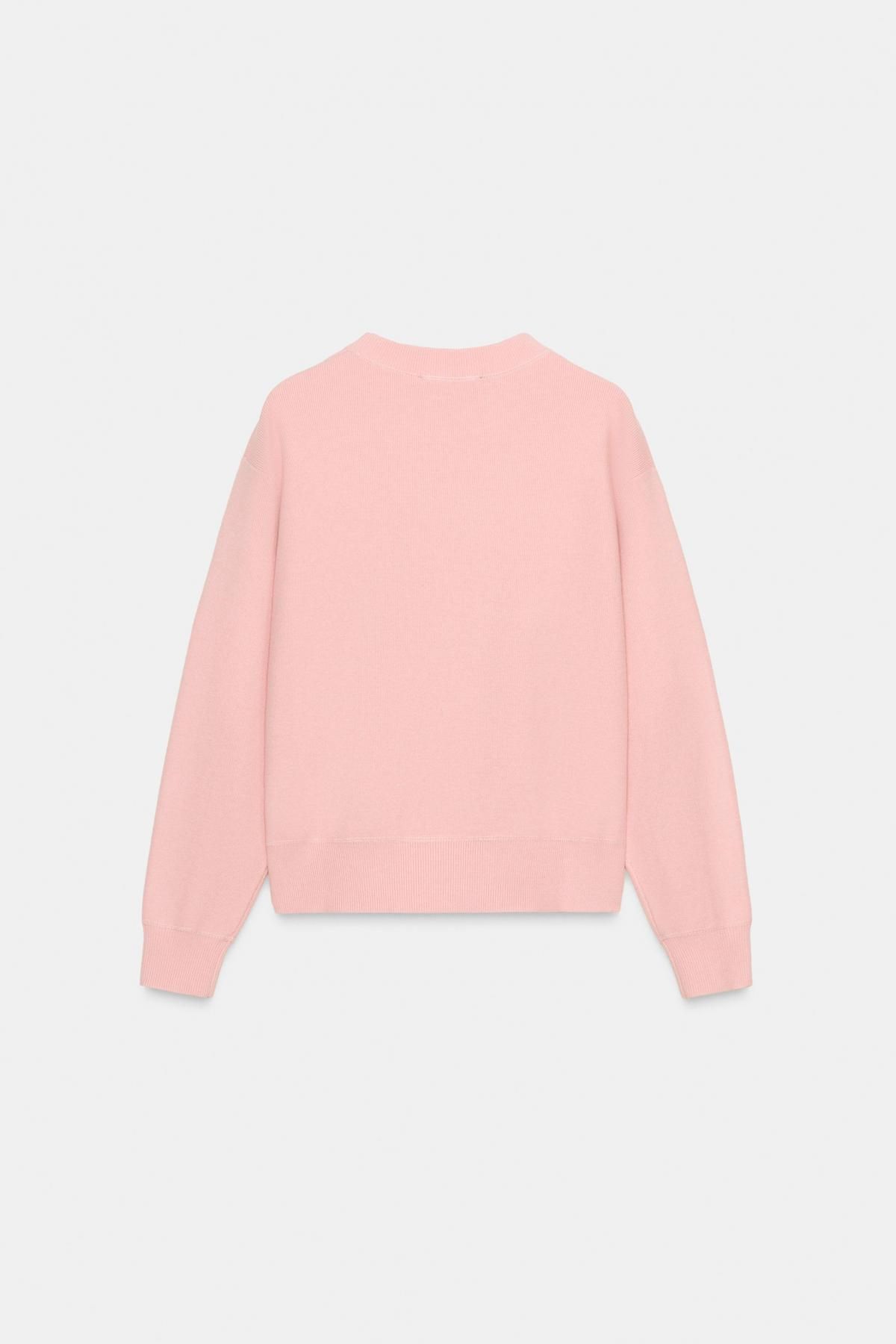 자라 라운드넥 소프트 니트 스웨터 2142/203 LIGHT PINK 이미지 8