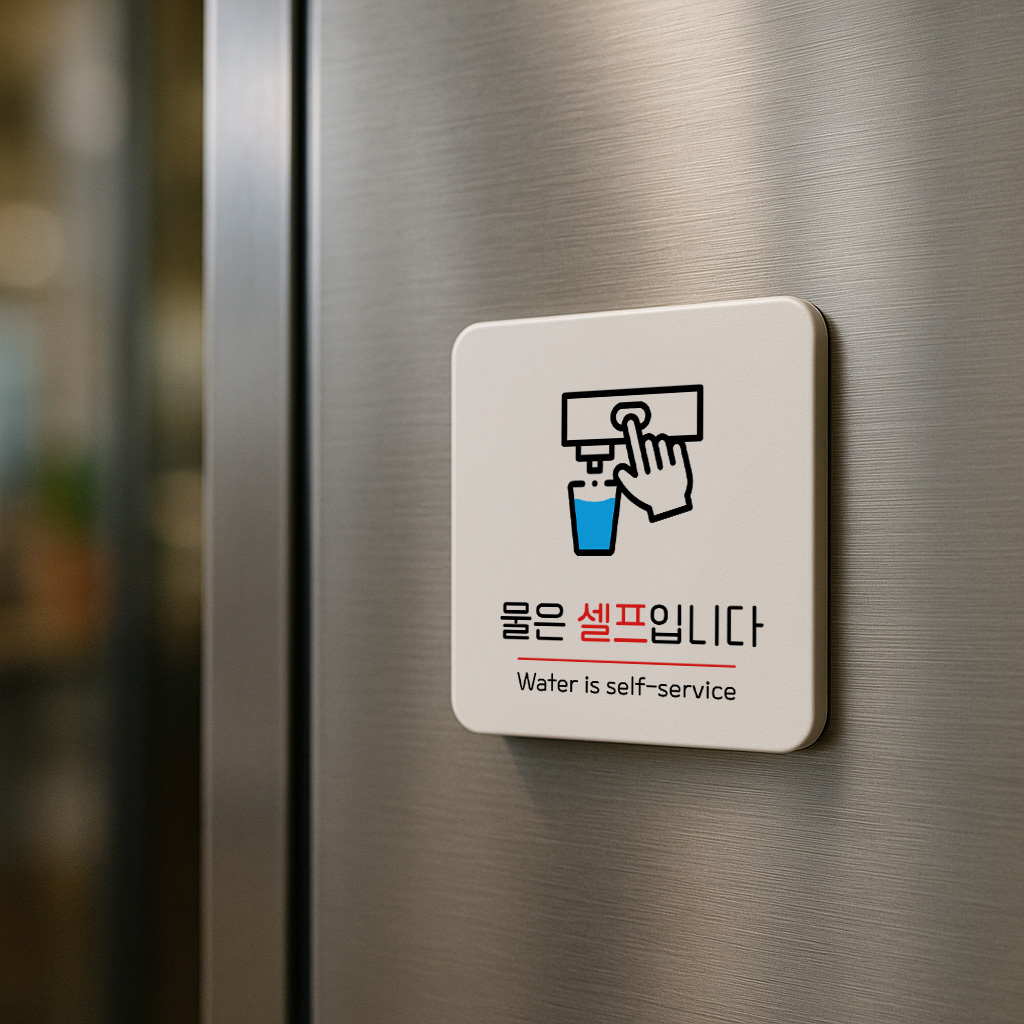 물은 셀프 표지판 안내판 표찰 안내 065 100x100 - 상세 이미지 3