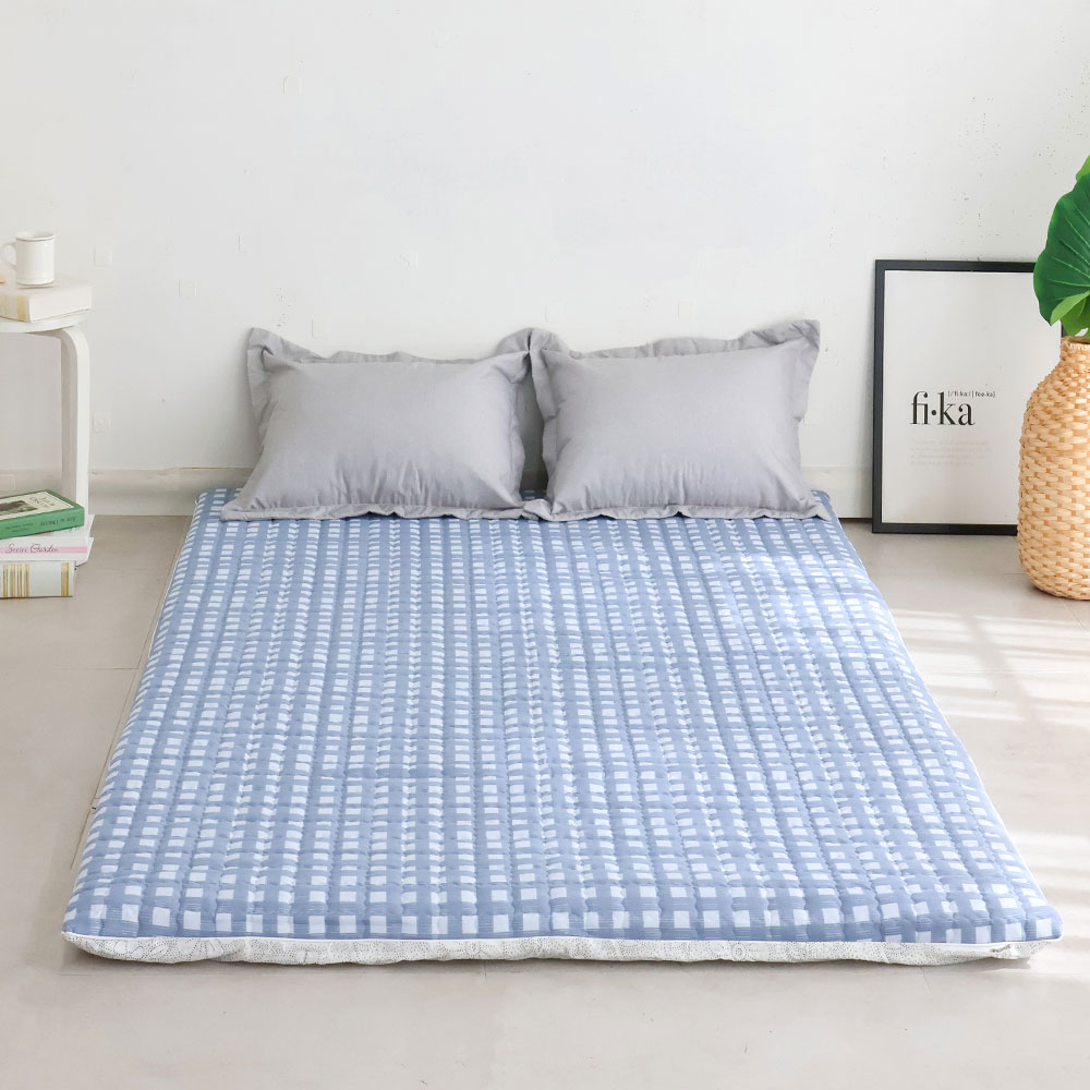 아르떼베딩 체크 요매트 (요커버+솜매트) 바닥에까는 미끄럼방지 누빔 5cm