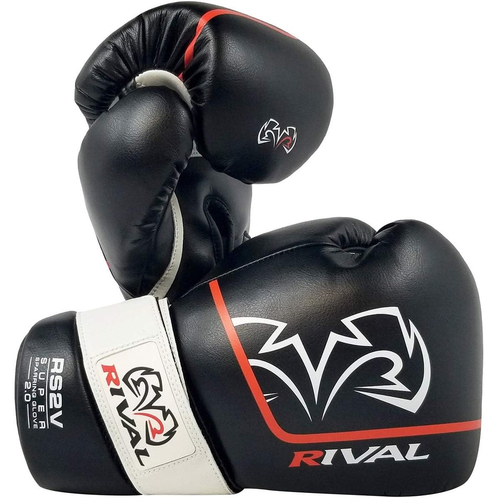 라이벌 RS2V 2.0 슈퍼 프로 훅앤루프 스파링 글러브 권투 장갑 블랙 - 상품 이미지
