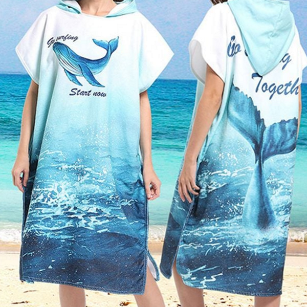 성인 입는 비치 타올 레저 후드 비치 타올 해수욕장 물놀이