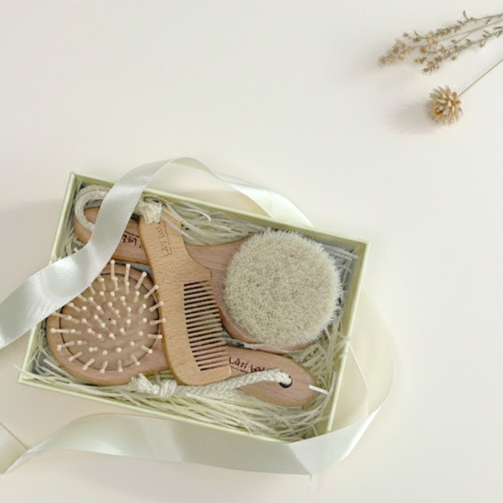 라비베베 아기빗 브러쉬 아기 머리빗 3종세트 출산선물 유아이발 두피관리