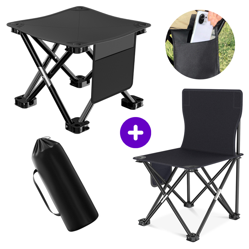 초경량 낚시 의자 소형 민물 낚시용 섬의자 휴대용 블랙 접이식 제품 이미지