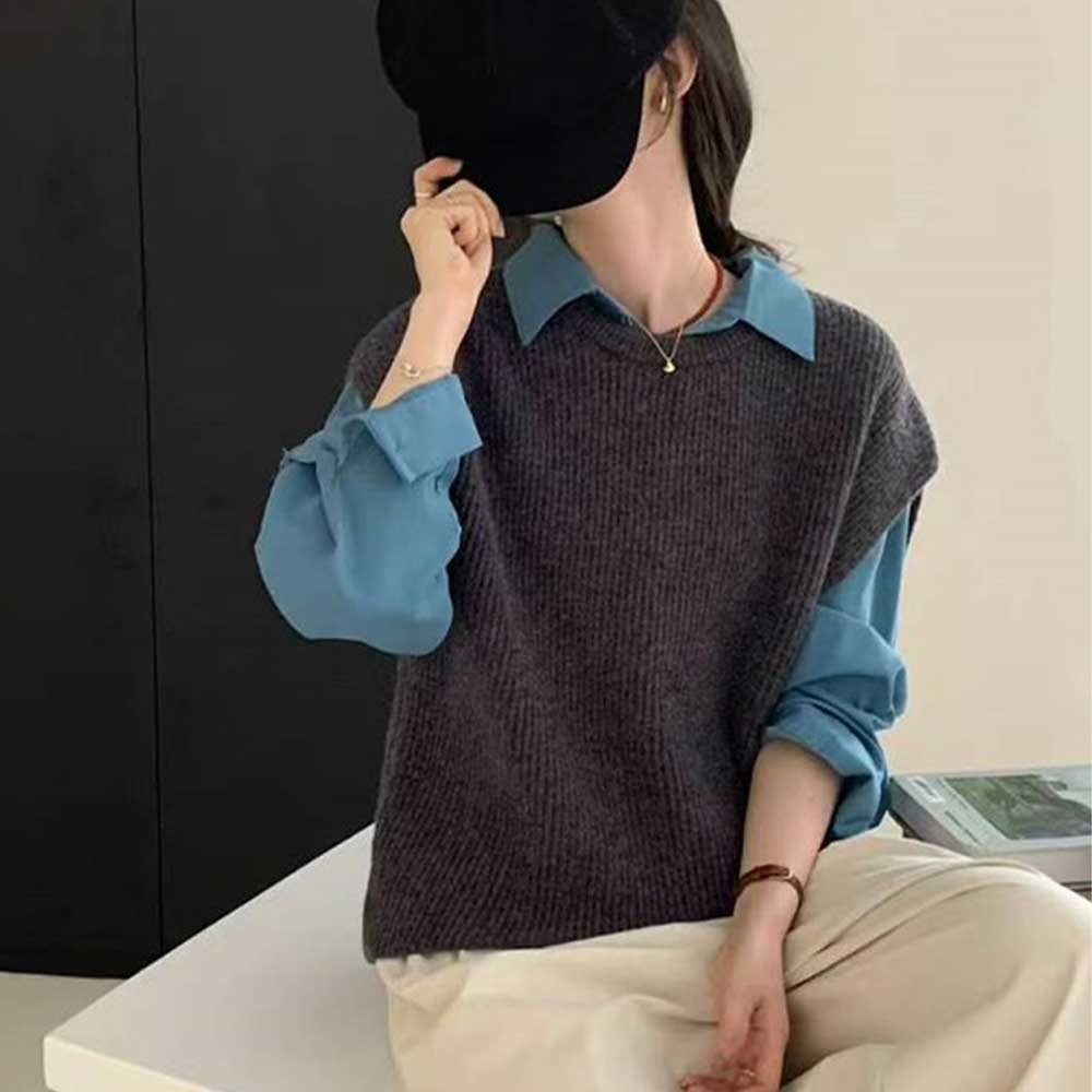 NM-0282 베스트 니트 레이어드 슬리브 - 상품 이미지