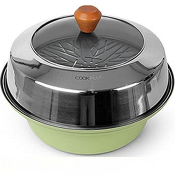 스테인리스 주방 찜기 스팀 주방 찜솥 찜통 냄비 휴대용 캠핑 - 메인 이미지