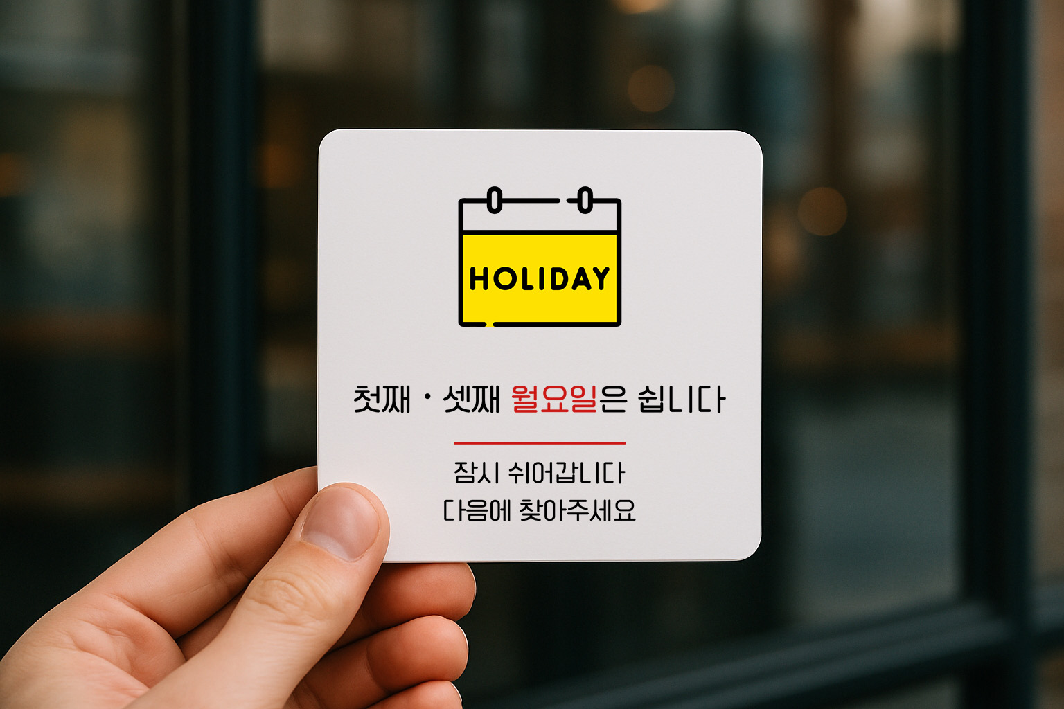 정기 휴무 월요일은 쉽니다 표지판 안내판 082 100x100 - 상품 이미지