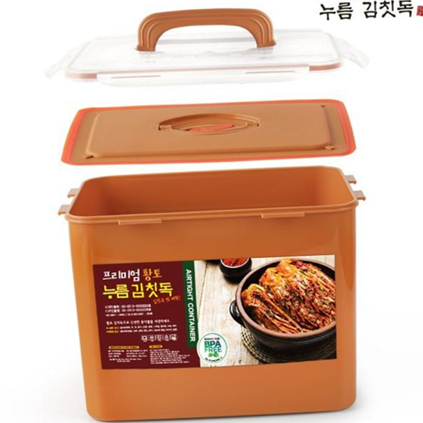 대용량 황토 김치통 주방용 보관 밀폐 뚜껑 용기 - 상품 이미지