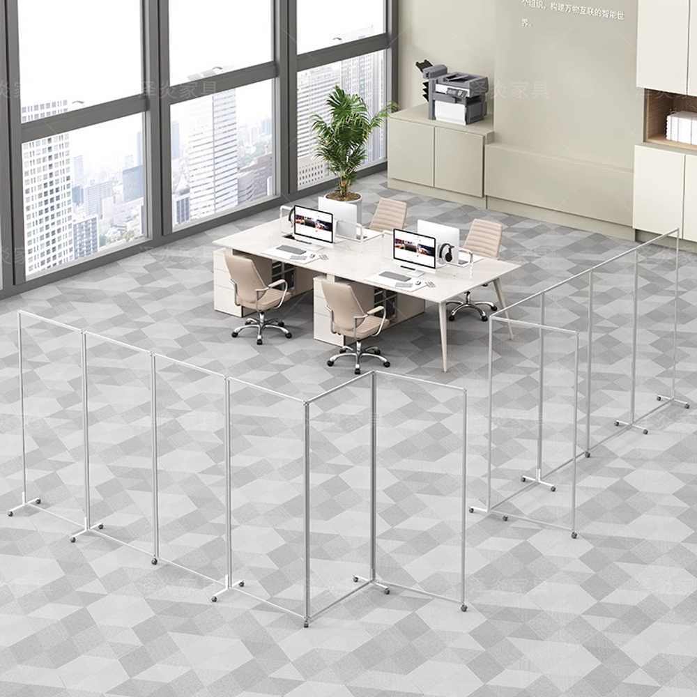사무용 아크릴 파티션 책상 칸막이 가림판 오피스 120x180cm 투명 2개 - 상품 이미지