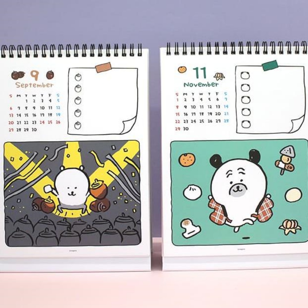 (스티커포함)마이빈 2026년 26년 담곰이 농담곰 달력 나가노 캐릭터 데스크 책상 캘린더 이미지 2