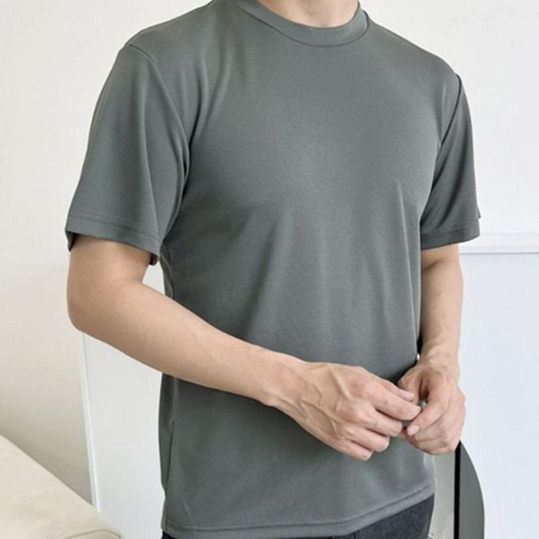 데 남성 라운드 티셔츠 기본 남성 반팔 티셔츠 여름 남여공용 - 상품 이미지