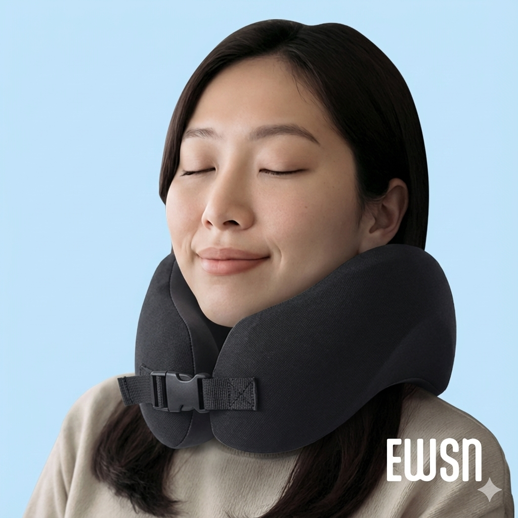 EWSN 기내용 목베개 여행용 메모리폼 블랙