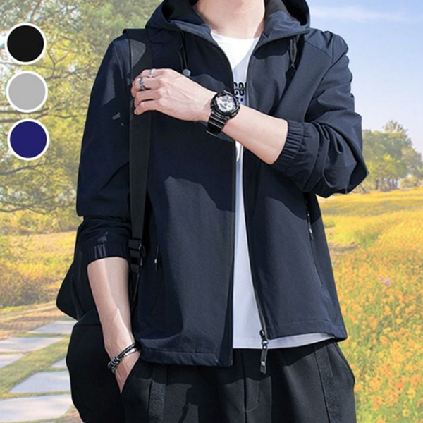 가벼운 남성 바람막이 캐주얼 남성 아노락 간절기 봄가을 후드 자켓 - 상품 이미지