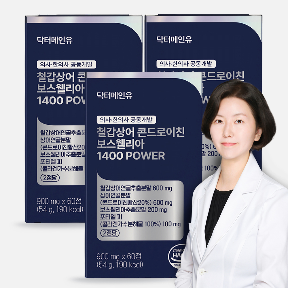 철갑상어 콘드로이친 보스웰리아 1400 파워 상어연골 6형 CS6 C6S 60정, 3개