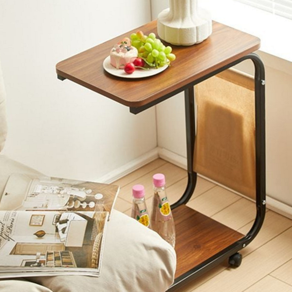 2단 이동식 사이드 테이블 미니 이동식 침대 테이블 보조 틈새
