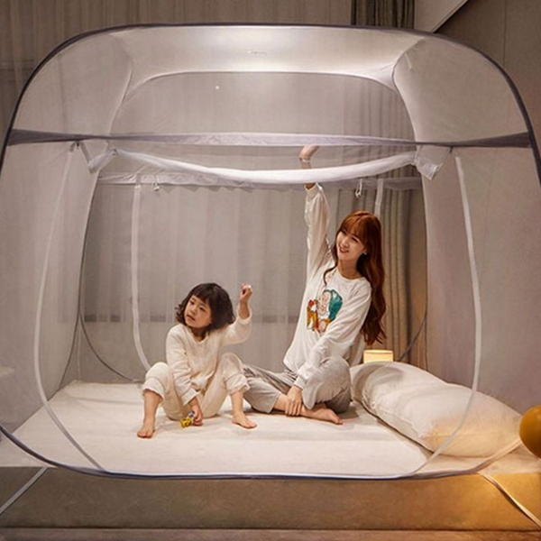 패밀리 원터치 모기장 텐트형 사각 모기장 접이식 대형 여름 쾌적 - 상품 이미지