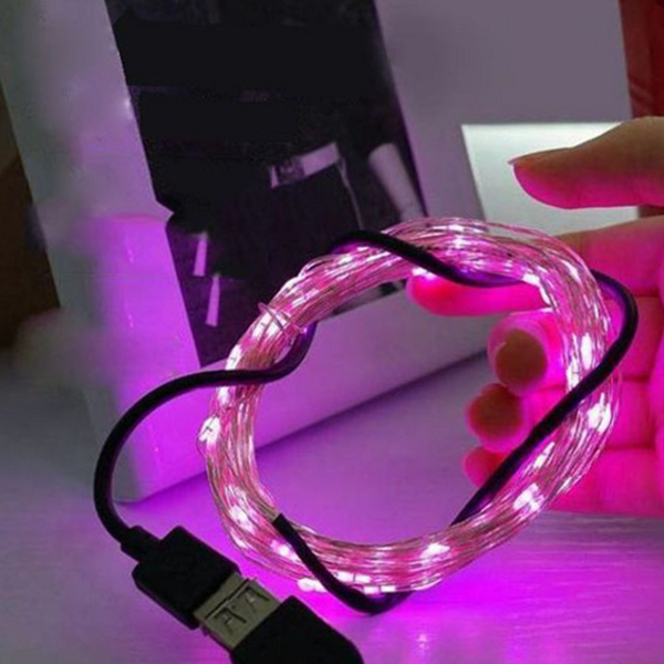 핑크 usb 인테리어 조명 와이어 usb 무드등 스트링 라이트 장식 - 상품 이미지