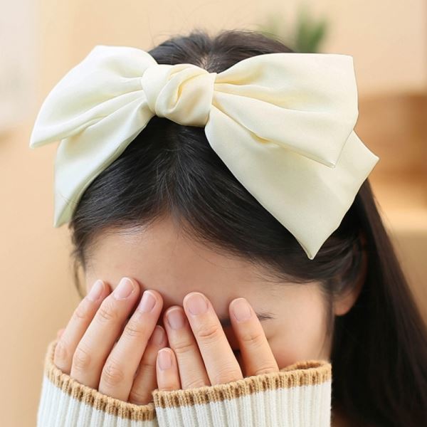 예쁜 왕 리본 엔젤슈슈 헤어밴드 머리띠 새틴 - 상품 이미지