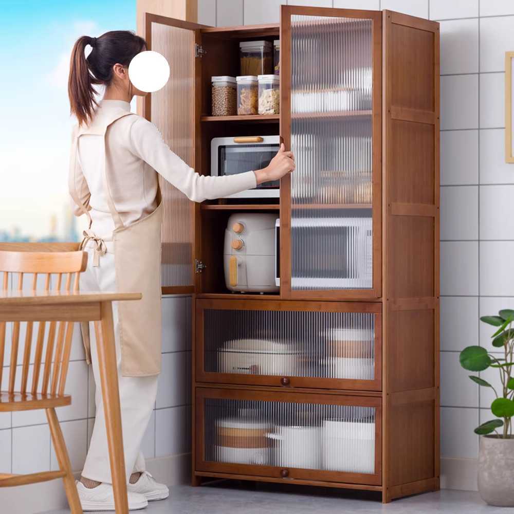 옛날 주방그릇장 레트로 수납장 빈티지 주방 가구 80x32cm 티크 5단 - 상세 이미지 2