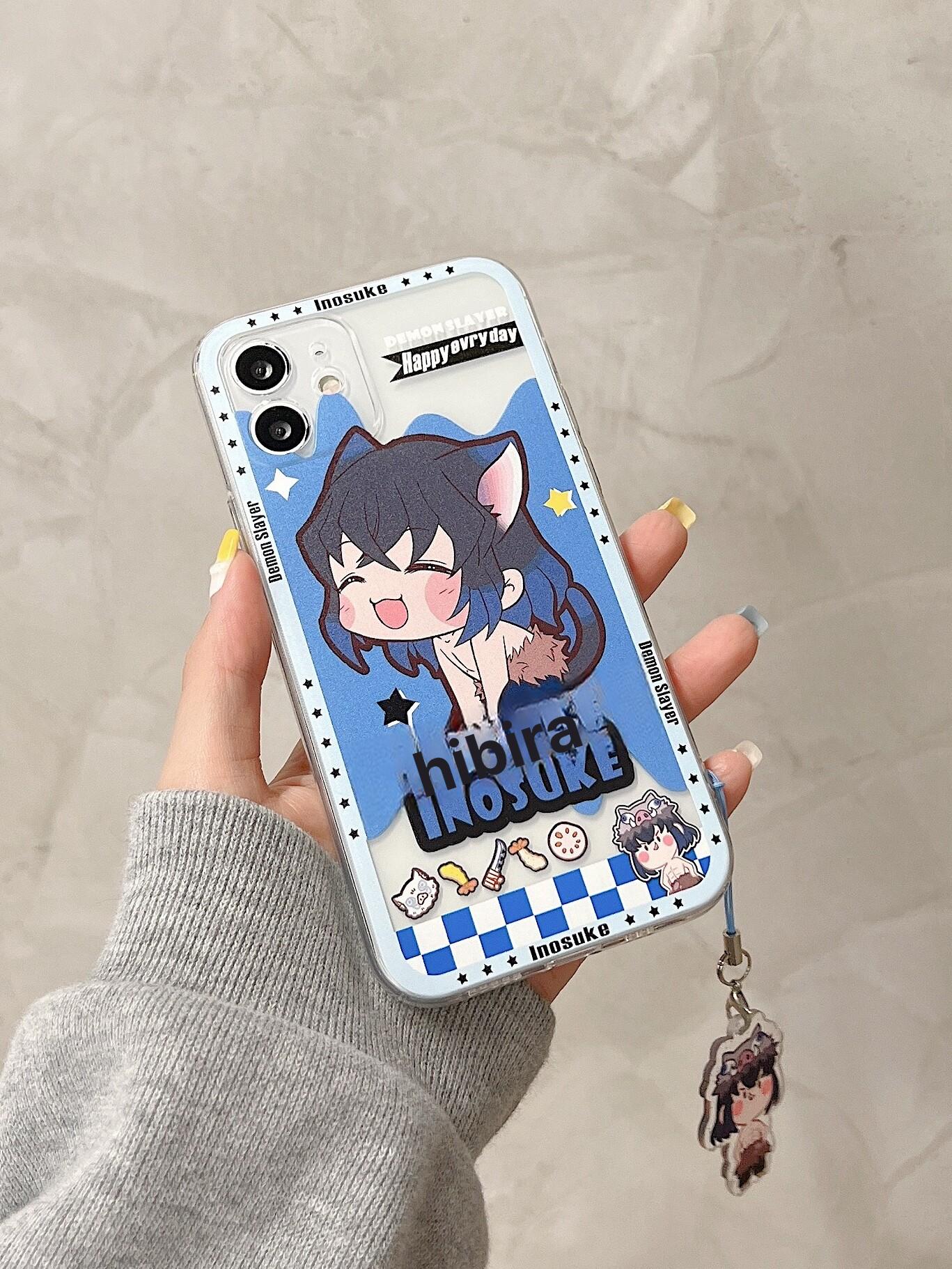 귀멸의칼날 아이폰 케이스 실리콘 그립톡 세트 풀커버 고양이 귀 네즈코 iPhone 17 - 상세 이미지 4