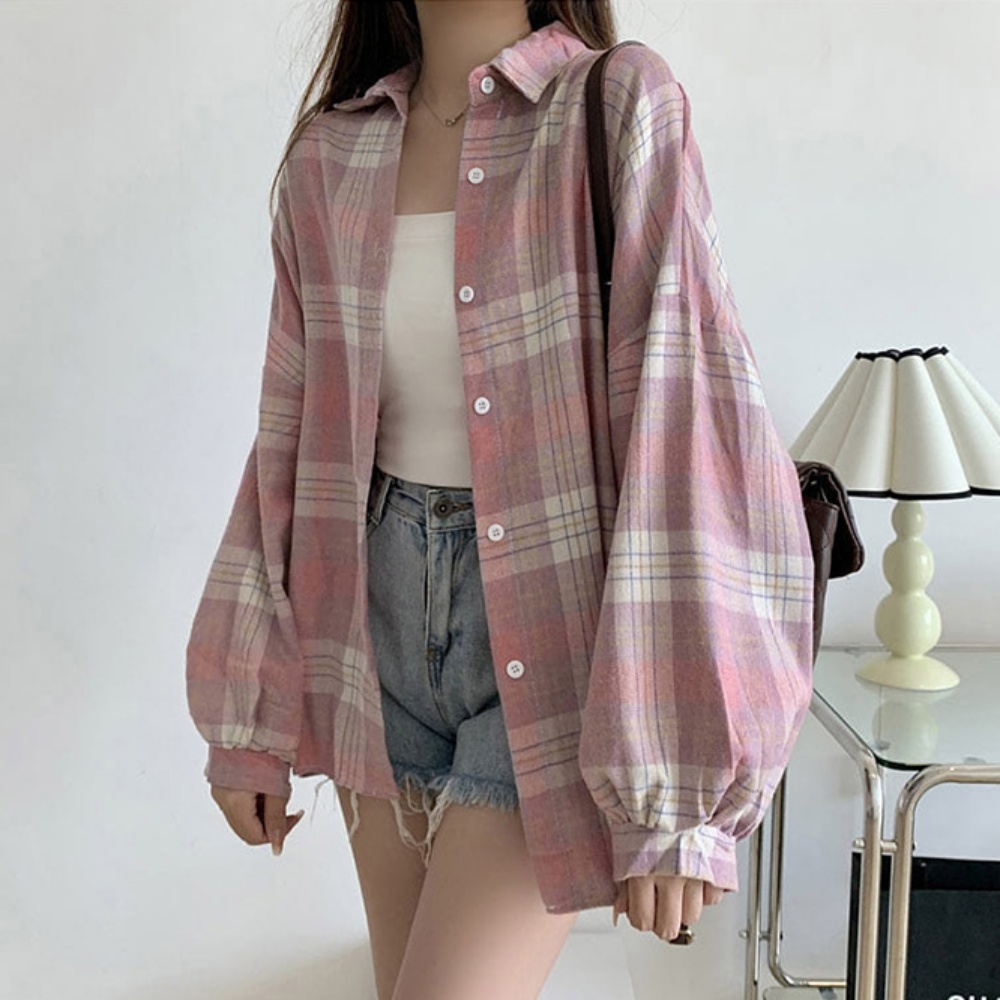 여성 학생 캐주얼 체크 남방 데일리 편한 셔츠 - 8컬러 - 상품 이미지