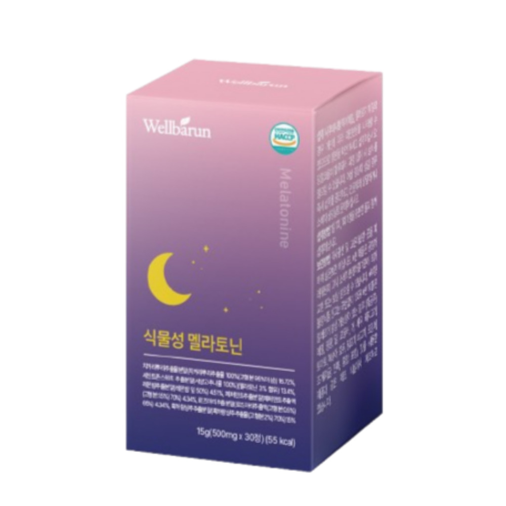 웰바른 멜라토닌 식물성멜라토닌 2mg 숙면루틴 30정, 1개 - 상품 이미지