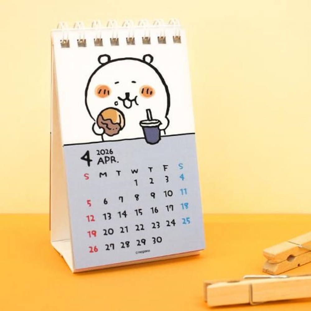 (스티커포함)마이빈 2026년 담곰이 농담곰 달력 나가노 캐릭터 데스크 책상 미니 캘린더 - 상세 이미지 2