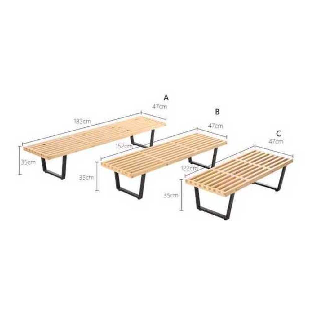 사우나 평상 의자 휴식용 원목 벤치 실내용 탈의실 월넛 152cm - 상세 이미지 3
