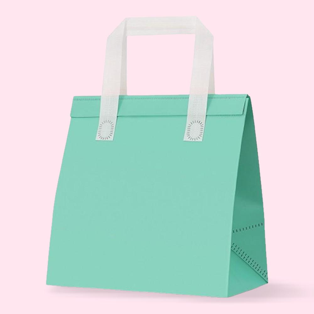 부직포 냉온 쇼핑백가방 민트(22cmx26cm) 보냉가방 런치백