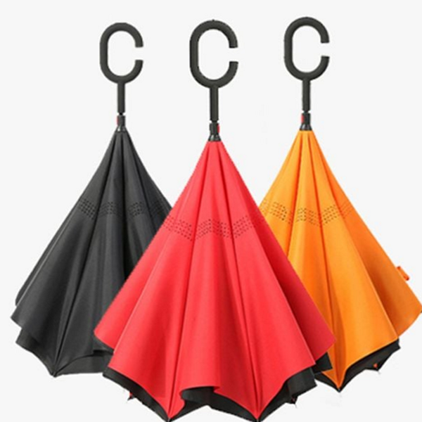 튼튼한 c형 거꾸로 우산 운전용 c형 손잡이 우산 장마철 차량용 - 메인 이미지