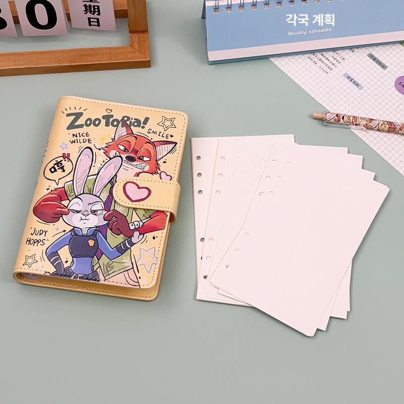주토피아 북커버 가죽 A6 소프트 자석 다이어리 동물 캐릭터 노트북 옐로우 A6 - 메인 이미지