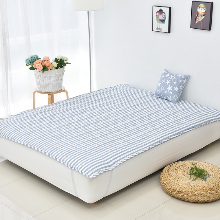 아잠 침대방수패드 유러라인 블루진 Q