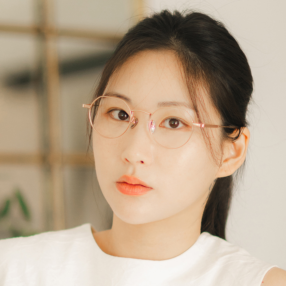무사경 102 가벼운 티타늄 안경테 블루라이트 차단 렌즈 남자 여자 원형 메탈 안경 - 상세 이미지 3
