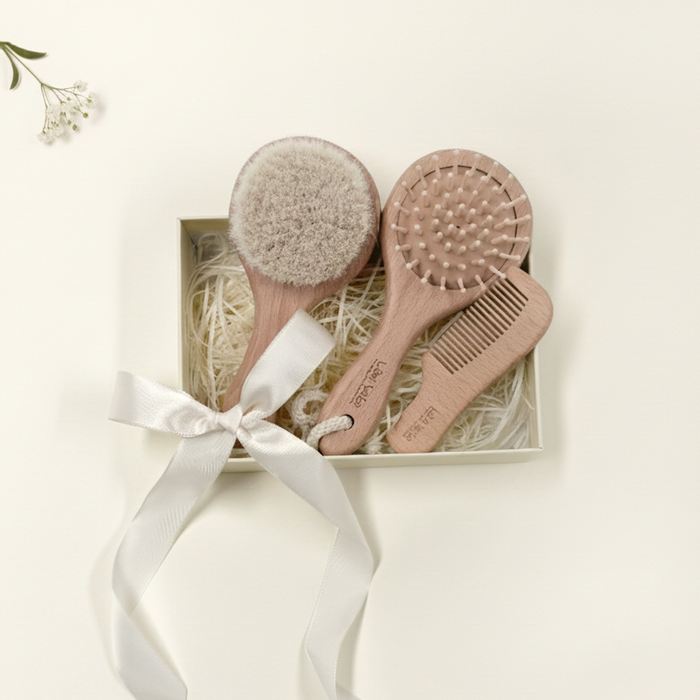 라비베베 아기빗 브러쉬 아기 머리빗 3종세트 출산선물 유아이발 두피관리