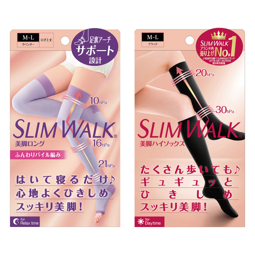 슬림워크 야간용 슈퍼롱 수면 압박스타킹+활동용 압박 니삭스 SET - 상품 이미지