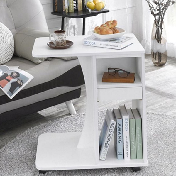 바퀴형 이동식 협탁 미니 소파 사이드 테이블 서랍 수납 거실