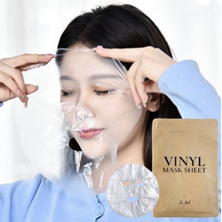 비닐 마스크팩 얼굴 비닐팩 100매 페이스 일회용 넥 커버 시트 보습 수분 미백 커버 시트지 - 메인 이미지