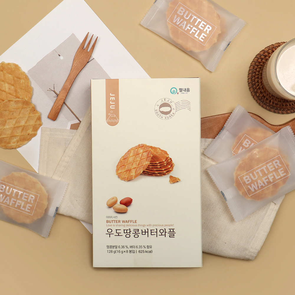 제주 우도땅콩버터와플 8개입 제주도선물 간식 과자 - 상품 이미지