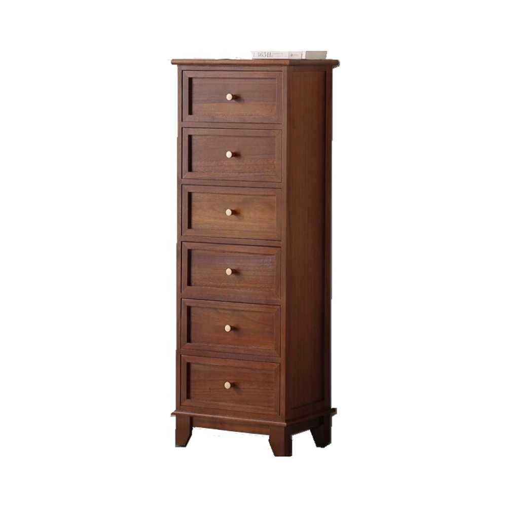 슬림 수납장 폭좁은 틈새장 거실 주방 정리 서랍장 40x114cm 월넛 6단 - 상품 이미지