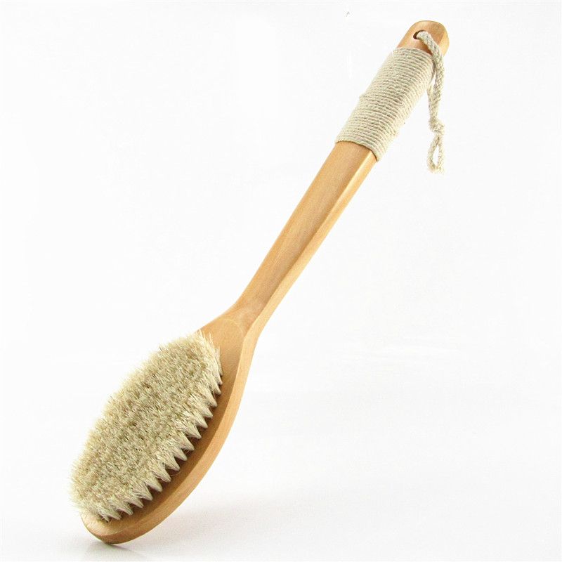 바디브러쉬 목욕솔 스크럽 등밀이 브러시 샤워솔 원목 30cm 부드러운모 - 상세 이미지 3