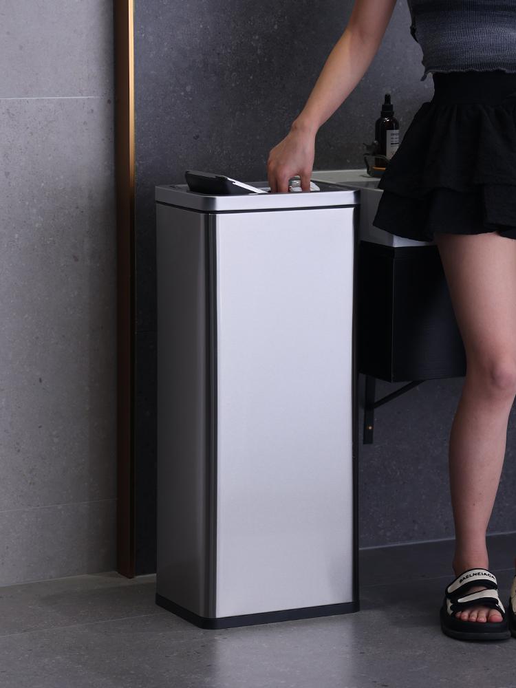 사무실 스윙 휴지통 스테인리스 대형 철제 호텔 매장 쓰레기통 - 상세 이미지 5